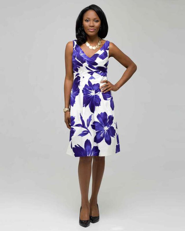 Floral Sundress, Ivory & Grape, large, image 1