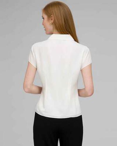 Must Have Washable No-Iron Georgette Blouse, Ivory, medium, image 2