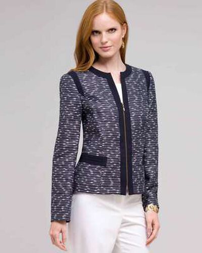 Textured Zip Front Jacket, Ink Multi, medium, image 1