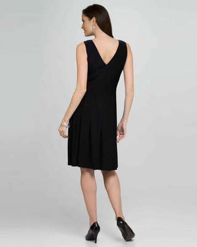 V-Neck Dress, Black, medium, image 2