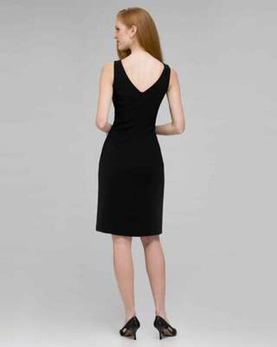 Platinum V Neck Suit Dress, Black, medium, image 2