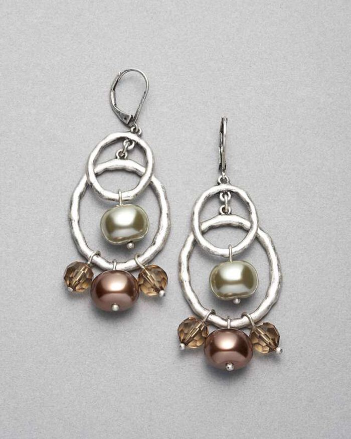 Silver Chandler Earring, Silver Ox, large, image 1