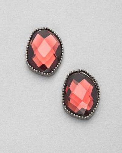 Light Hematite Button Clip-on Earrings, Hematite, medium, image 1