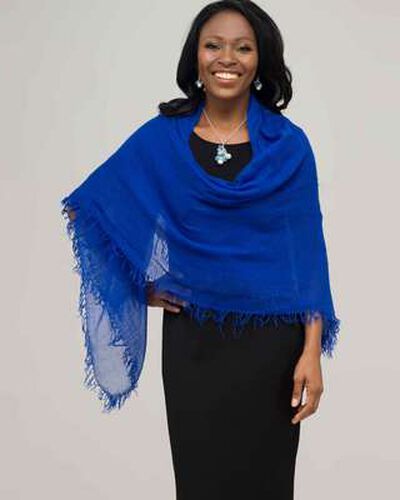 Solid Luxe Scarf, Blue, medium, image 1