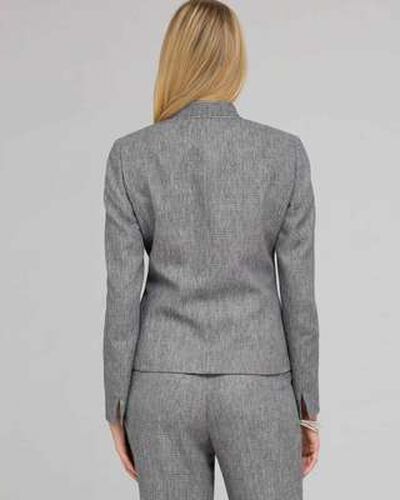 One Button Flat Front Jacket, Ink & White, medium, image 2
