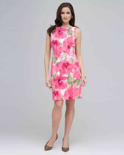 Floral Sheath Dress., Pink Gem Combo, medium, image 1