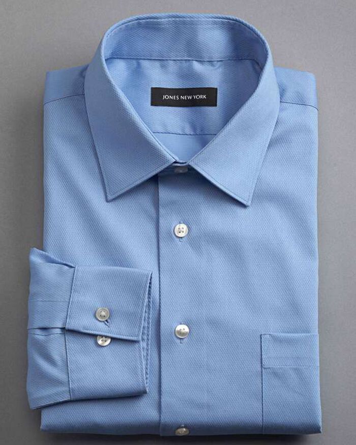 No-Iron Textured Dress Shirt, Slate, large, image 1