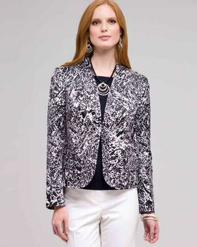 Flat Front Open Jacket, Ink Multi, medium, image 1