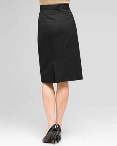 Slim Skirt With Back Kick Pleats, Black, medium, image 2
