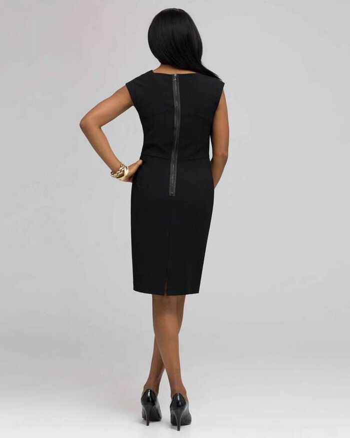 Boardroom Sheath Dress, Black, large, image 2