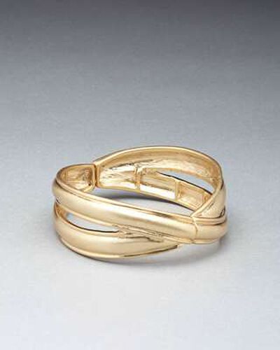 Worn Gold Cuff Bracelet, Gold, medium, image 1