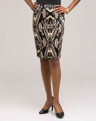 Tribal Inspired Slim Skirt, Black Multi, medium, image 1