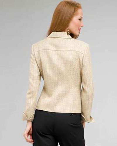 Notch Collar Basket Weave Jacket, New Rattan Multi, medium, image 2