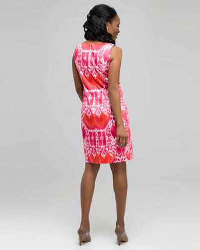 Mixed Floral Colour Twist Front Dress, Hot Pink Combo, medium, image 2