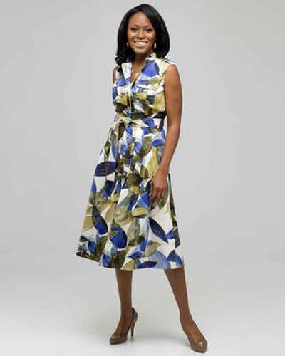 Floral Shirt Dress., Ivory Multi, medium, image 1