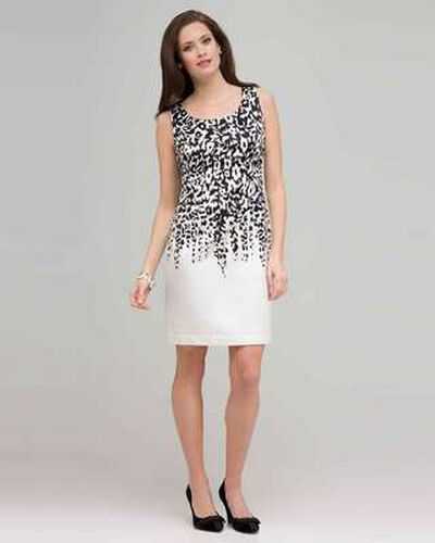 Floral Black and White Dress., White & Black, medium, image 1