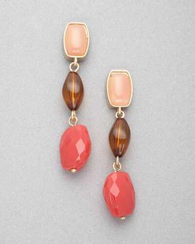 Pink Quartz Dangle Earring, Gold, medium, image 1