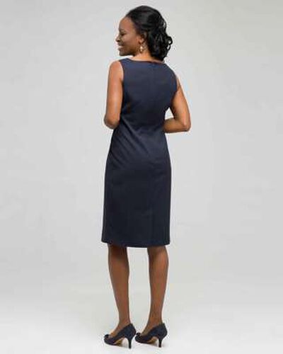 Navy Pinstripe Dress, Navy Multi, medium, image 2