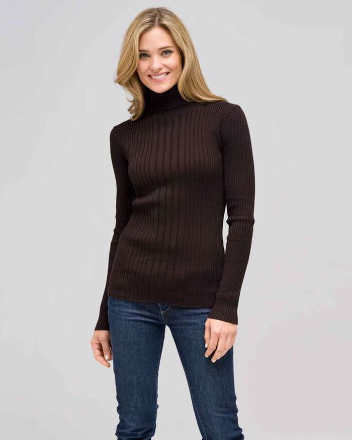 Long Sleeve Turtle Neck, Espresso, large, image 1