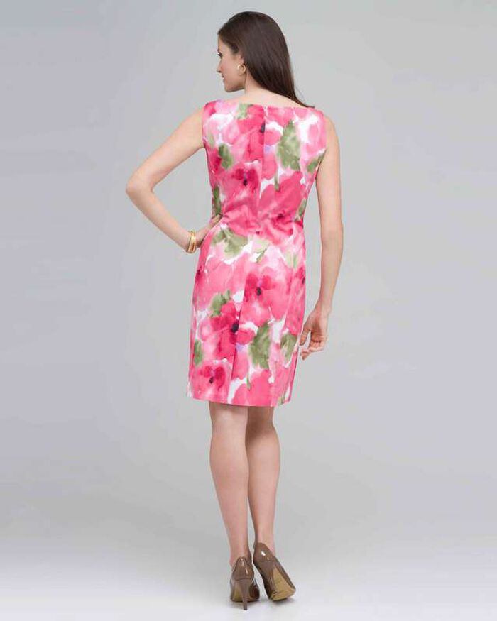 Floral Sheath Dress., Pink Gem Combo, large, image 2