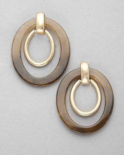 Double Hoop Clip On Earring, Gold, medium, image 1