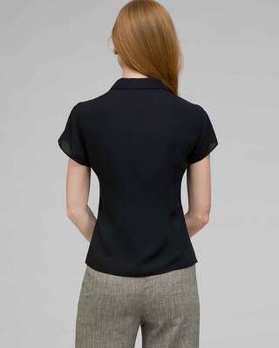 Must Have Washable No-Iron Georgette Blouse, Black, medium, image 2