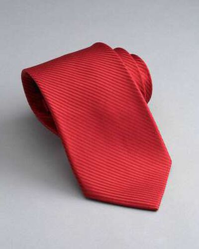 Solid Silk Tie, Red, medium, image 1