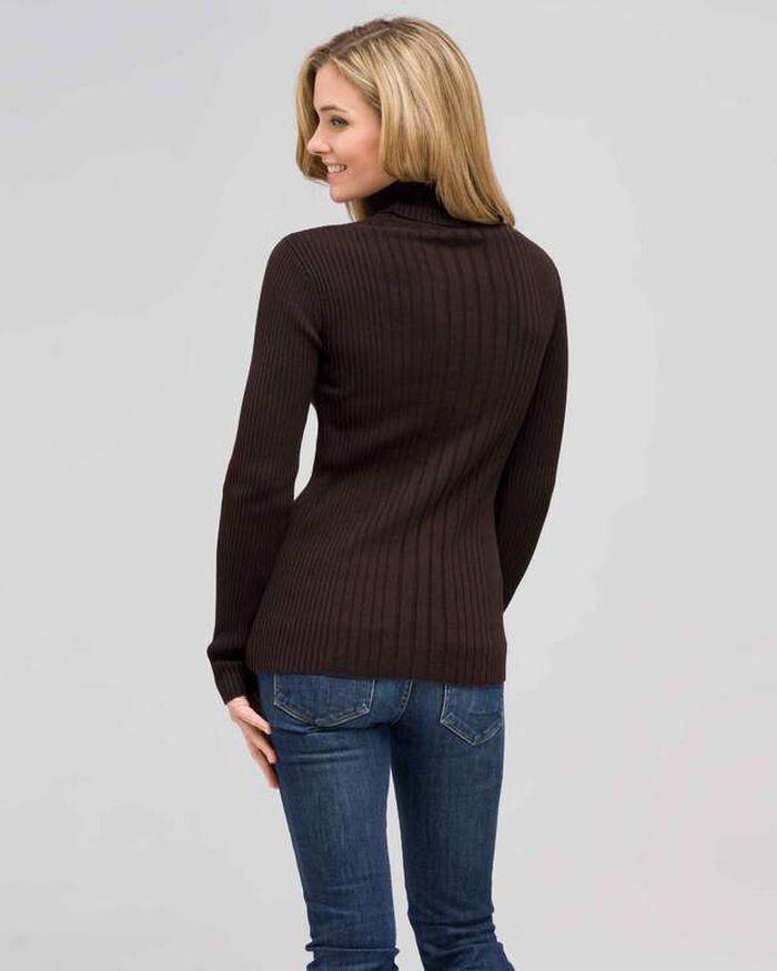 Long Sleeve Turtle Neck, Espresso, large, image 2