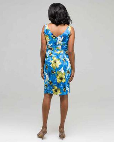 Floral V-Neck Dress, Pool Multi, medium, image 2