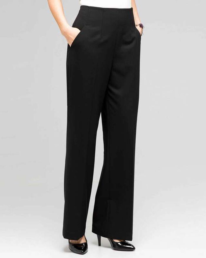 Flat Front Bootleg Pant, Black, large, image 1