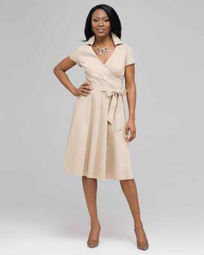 Cap Sleeve Wrap Dress., Chino, medium, image 1