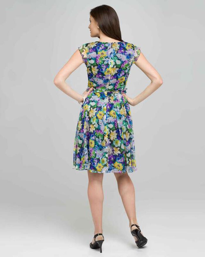 Floral Ruffly Seam Party Dress, Aloe Multi, large, image 2