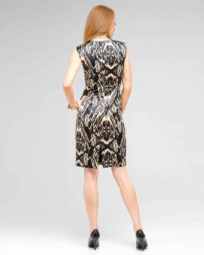 Sleeveless Sheath Dress, Black Multi, large, image 2