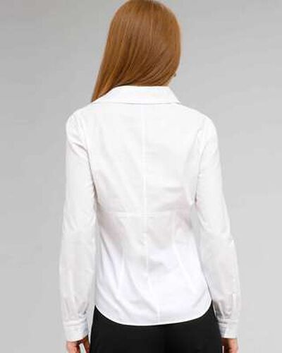 Long Sleeve Seamed Shirt, White, medium, image 2