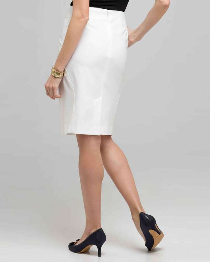 Pencil Skirt, White, large, image 2
