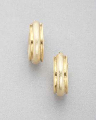 Worn Gold Hoop Earring, Gold, medium, image 1