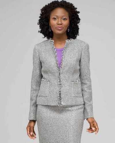 Fringe Trim Jacket, Zinc Multi, medium, image 1