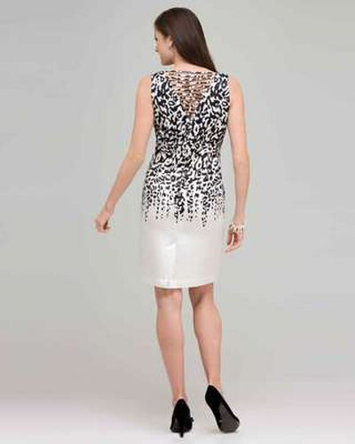Floral Black and White Dress., White & Black, medium, image 2