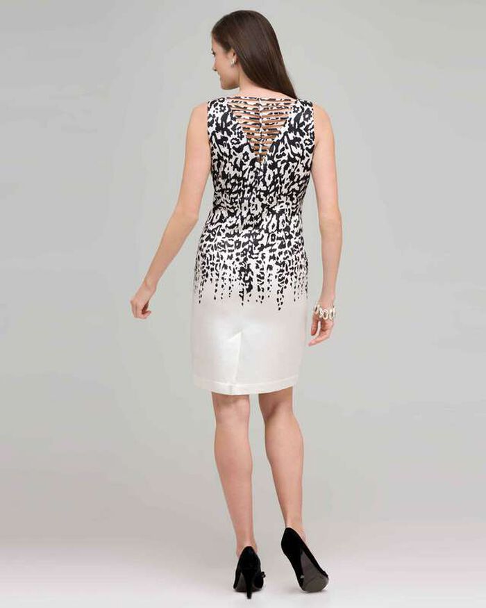 Floral Black and White Dress., White & Black, large, image 2
