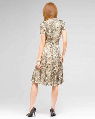 Tie Front Animal Print Dress, New Rattan Multi, medium, image 2