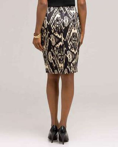 Tribal Inspired Slim Skirt, Black Multi, medium, image 2